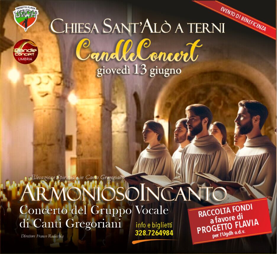 Concerto di Canti Gregoriani a lume di candela Chiesa di Sant'Alò di Terni in Umbria